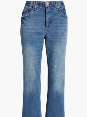 Wit & Wisdom New Women's Ab Solution Button Fly Jeans Medium Wash Sz 14 Raw Hem